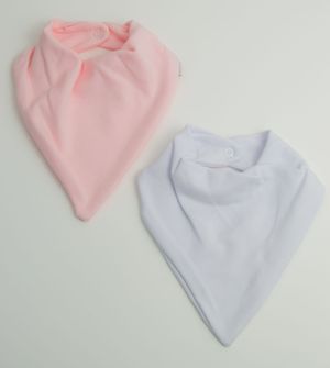 Babador Bandana Liso Rosa com 2 unidades