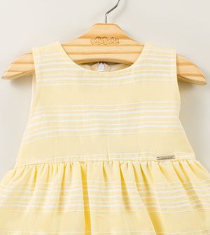 Vestido Listras Delicadas Amarelo