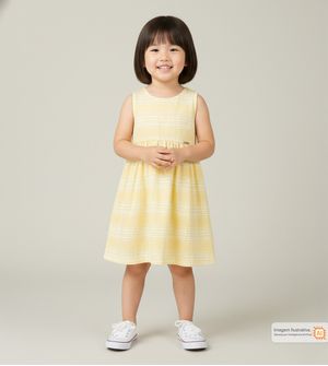 Vestido Listras Delicadas Amarelo