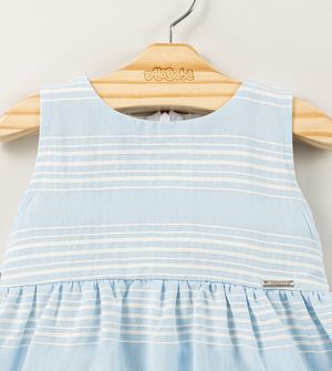 Vestido Listras Delicadas Azul