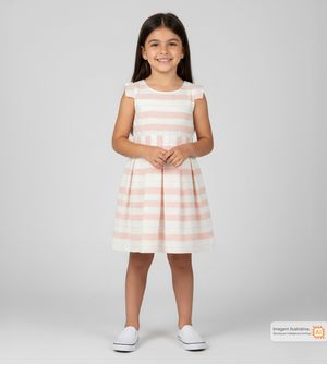 Vestido Listras Rosa