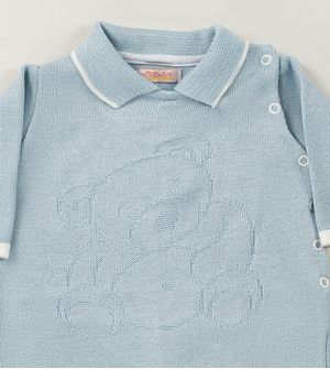 Saída Maternidade Tricot Ursinho Azul