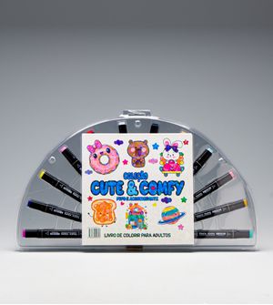 Livro Cute & Comfy Fofo e Aconchegante com 12 Canetas
