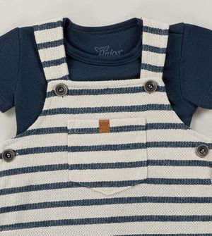 Conjunto BodyJardineira Listras