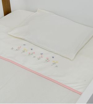 Jogo de Lençol para Berço Bordado - 25701BF