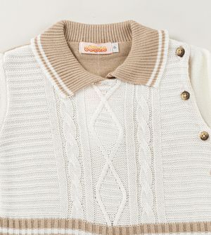 Saída Maternidade Trançado Marrom - 111164AB