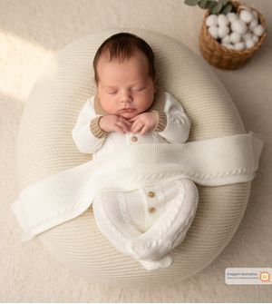 Saída Maternidade Tricot Tranças