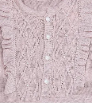 Saída Maternidade Tricot Com Manta Pérolas