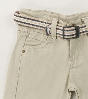 Bermuda Sarja Com Cinto Bege