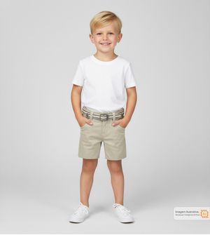 Bermuda Sarja Com Cinto Bege