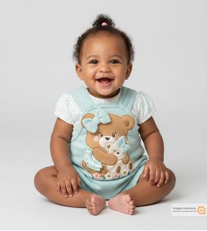 Macaquinho Banho de Sol Tricô com Body Ursa