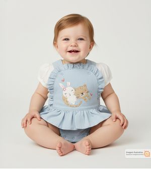 Jardineira Blusa Amiguinhas