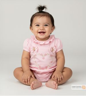 Macaquinho Jardineira Coração Floral