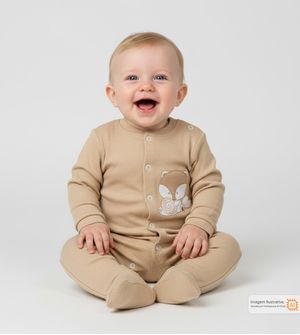 Macacão Amiguinhos Bege