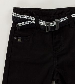 Bermuda Sarja Com Cinto Preta