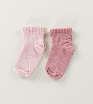 Kit Meia Lisa Baby com 2 unidades Rose