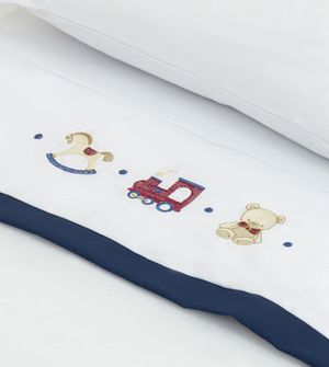 Jogo de Lençol para Berço Bordado Linho Toys com 3 peças