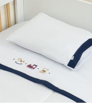 Jogo de Lençol para Berço Bordado Linho Toys com 3 peças