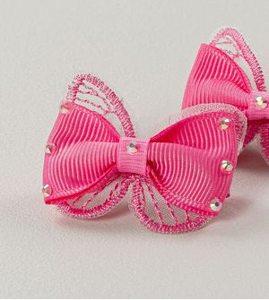 Bico de Pato Laço Borboleta Rosa com 2 unidades