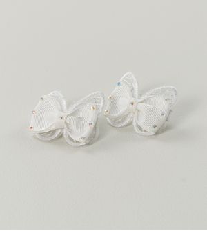 Bico de Pato Laço Borboleta Branco com 2 unidades