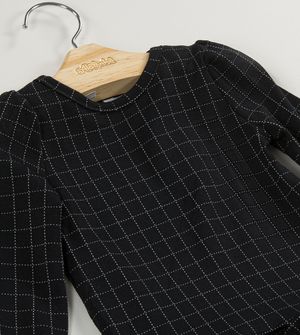 Vestido Manga Longa Xadrez