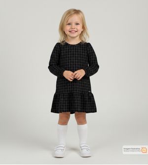 Vestido Manga Longa Xadrez