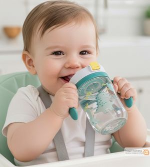 Copo de Treinamento Tritan com Canudo Dino Azul 240ml Twibex