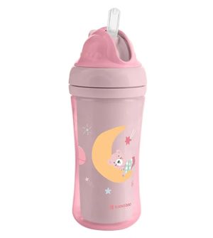 Copo com Canudo Moony Me 220ml Rosa - Kikka boo