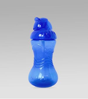 Copo com Canudo e Tampa Retrátil 300ml Azul