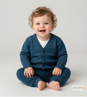 Casaco Trançado Azul