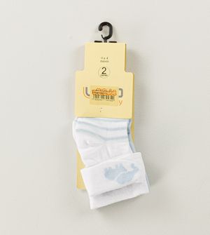 Kit Meia Baby RN Elefantinho com 2 unidades