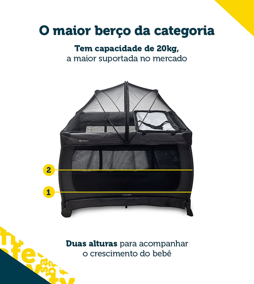 Berço Portátil Falcon - Safety 1st - Alô Bebê - Loja Oficial