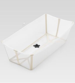 Banheira Flexível Transparente Areia Bege Plug Térmico Stokke