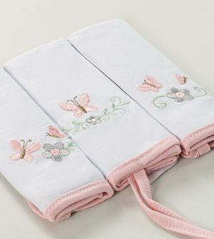 Kit Toalha de Boca Bordada com 3 Peças