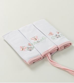 Kit Toalha de Boca Bordada com 3 Peças