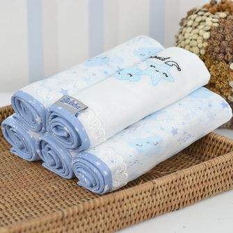 Kit Fralda com Bainha 5 Unidades Alvinha