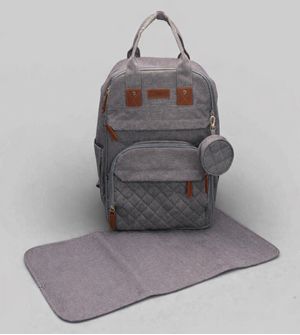 Mochila Maternidade com Trocador Cinza Twibex