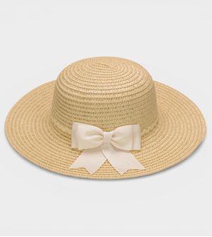 Bolsa de Palha com Chapéu Laço Off White