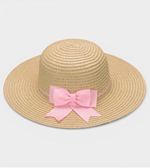 Bolsa de Palha com Chapéu Laço Rosa