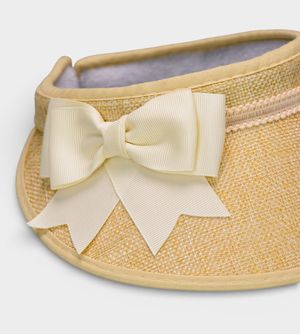 Bolsa de Palha com Viseira Laço Off White