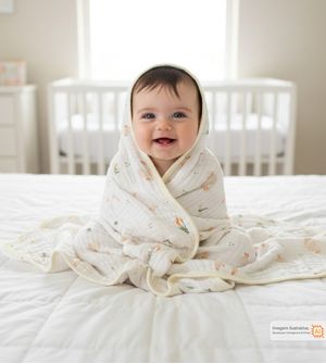 Toalha de Banho Soft com Capuz Bordado 90 x 80cm