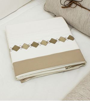 Jogo de Lençol para Berço Bordado Naturale com 3 peças