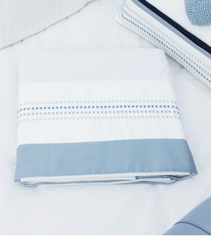 Jogo de Lençol para Berço Bordado Grega Póa com 3 peças