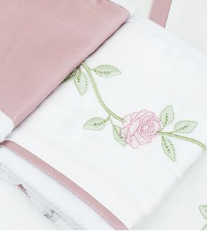 Kit Toalha de Boca Rosas com 3 unidades