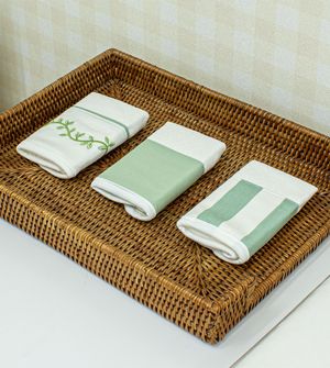 Kit Toalha de Boca Folhas com 3 unidades