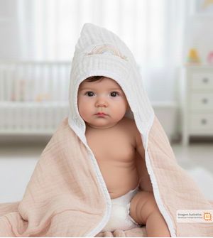 Toalhão de Banho Soft Tinta com Capuz Bordado 105 x 80cm