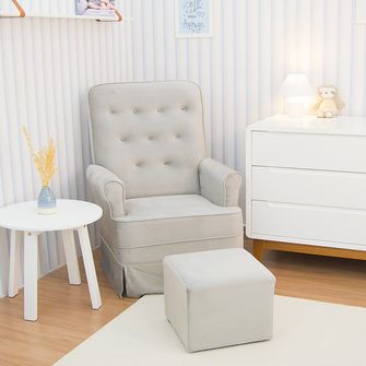 Poltrona Amamentação Julia com Puff e Balanço Gariani