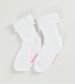 Meia com Bordado Branca - Tam. 18 a 25