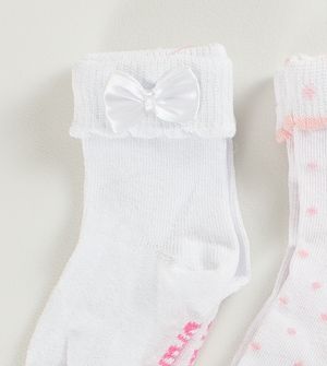 Kit Meia Poá Branca com 2 unidades