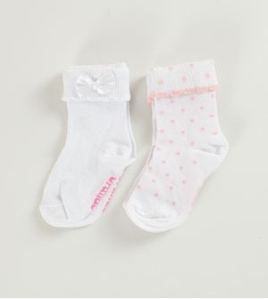 Kit Meia Poá Branca com 2 unidades